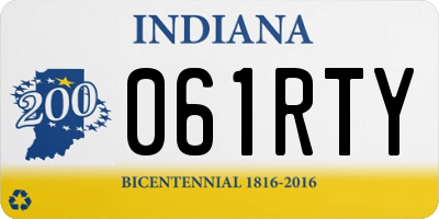 IN license plate 061RTY