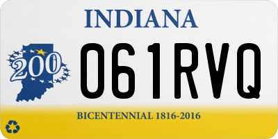 IN license plate 061RVQ