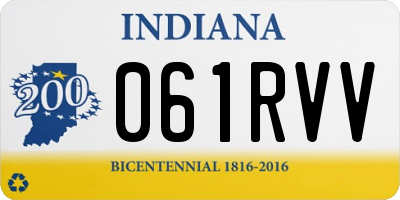 IN license plate 061RVV