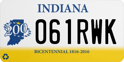 IN license plate 061RWK