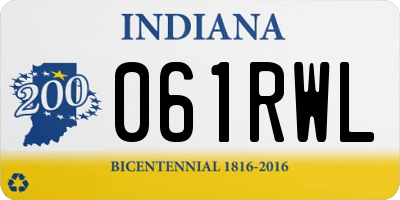 IN license plate 061RWL