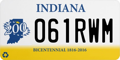 IN license plate 061RWM
