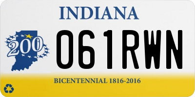 IN license plate 061RWN