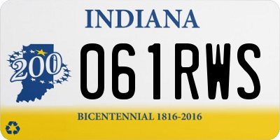 IN license plate 061RWS