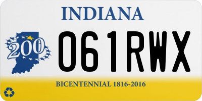 IN license plate 061RWX