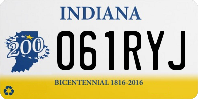IN license plate 061RYJ