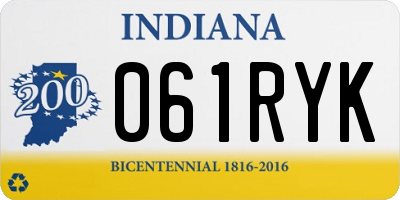 IN license plate 061RYK