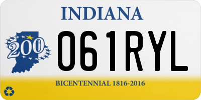 IN license plate 061RYL