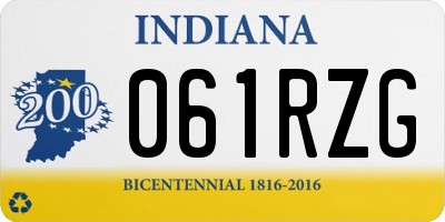 IN license plate 061RZG