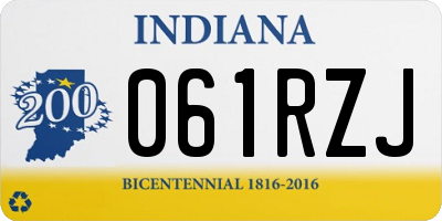 IN license plate 061RZJ