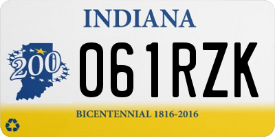 IN license plate 061RZK