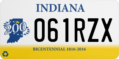 IN license plate 061RZX