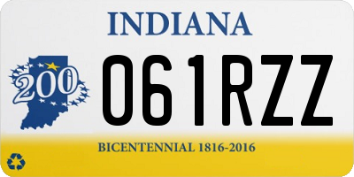 IN license plate 061RZZ