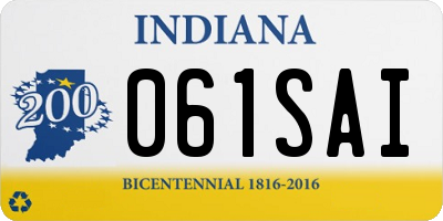 IN license plate 061SAI