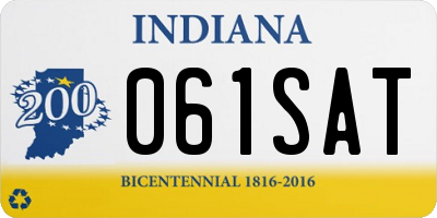 IN license plate 061SAT