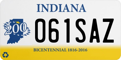 IN license plate 061SAZ