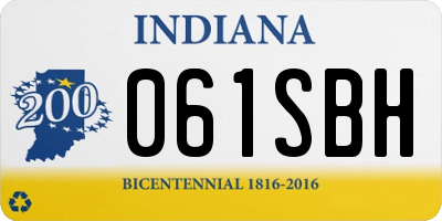 IN license plate 061SBH