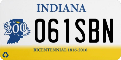 IN license plate 061SBN