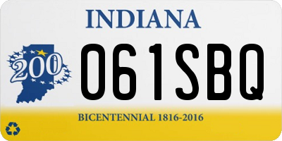 IN license plate 061SBQ