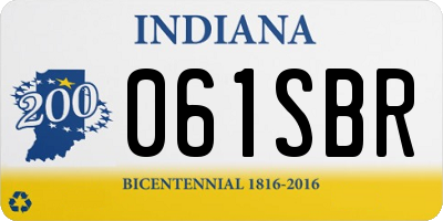 IN license plate 061SBR