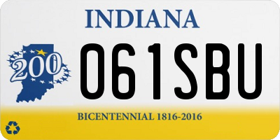IN license plate 061SBU