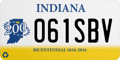IN license plate 061SBV