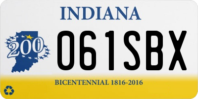 IN license plate 061SBX