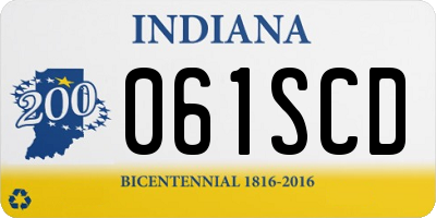 IN license plate 061SCD