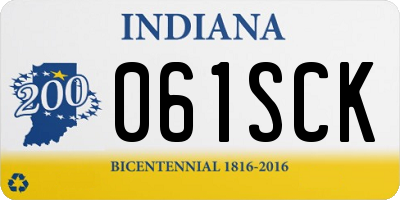 IN license plate 061SCK