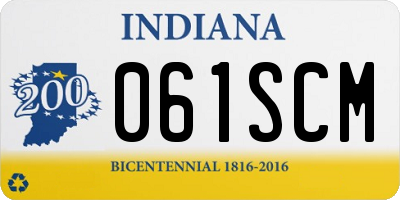 IN license plate 061SCM