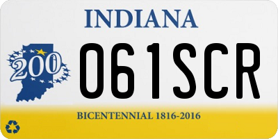 IN license plate 061SCR