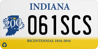 IN license plate 061SCS