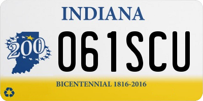 IN license plate 061SCU