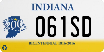 IN license plate 061SD