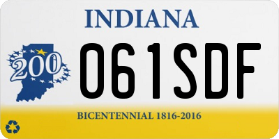 IN license plate 061SDF