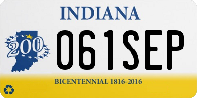 IN license plate 061SEP