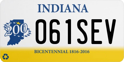 IN license plate 061SEV