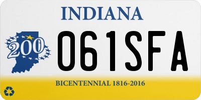 IN license plate 061SFA