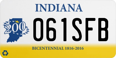 IN license plate 061SFB