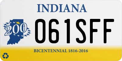 IN license plate 061SFF