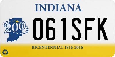 IN license plate 061SFK
