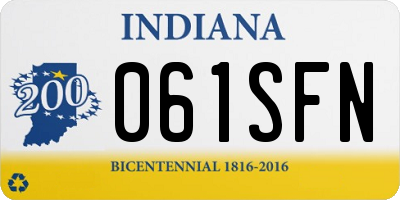 IN license plate 061SFN