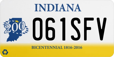 IN license plate 061SFV