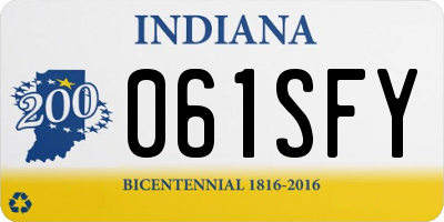 IN license plate 061SFY