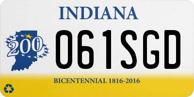 IN license plate 061SGD