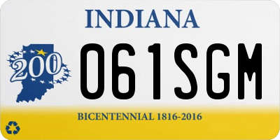 IN license plate 061SGM