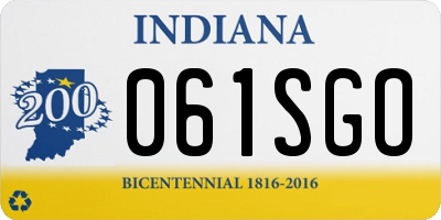 IN license plate 061SGO