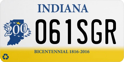 IN license plate 061SGR