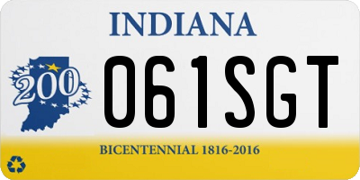 IN license plate 061SGT