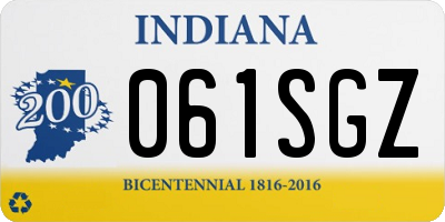 IN license plate 061SGZ